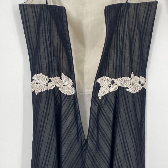 Helen Wang Fit & Flare Chiffon Spaghetti Strap Lace Dress Black Size‎ 2 - Picture 5 of 11